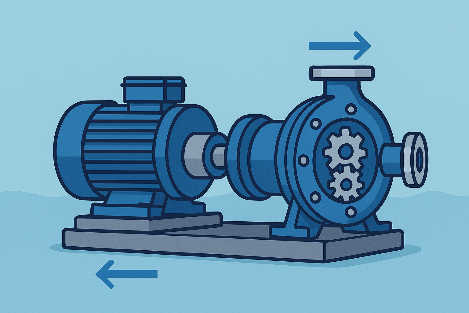 An animation showing a constant flow pump moving a set volume of liquid