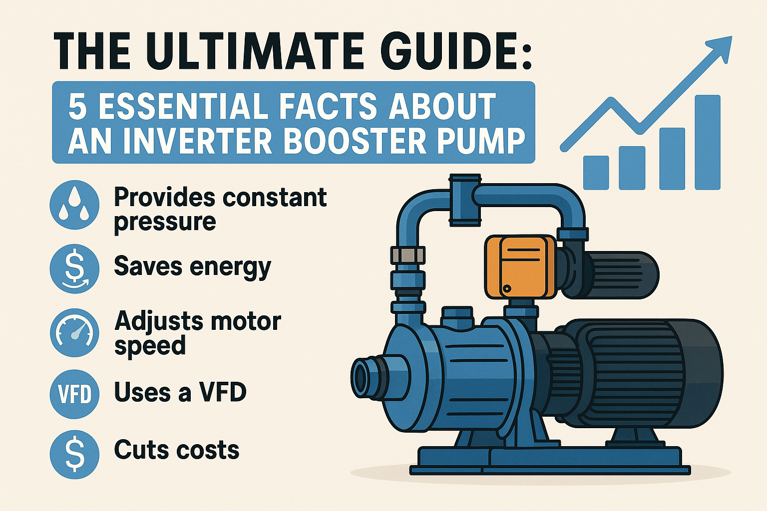 An animated diagram showing how an inverter booster pump works