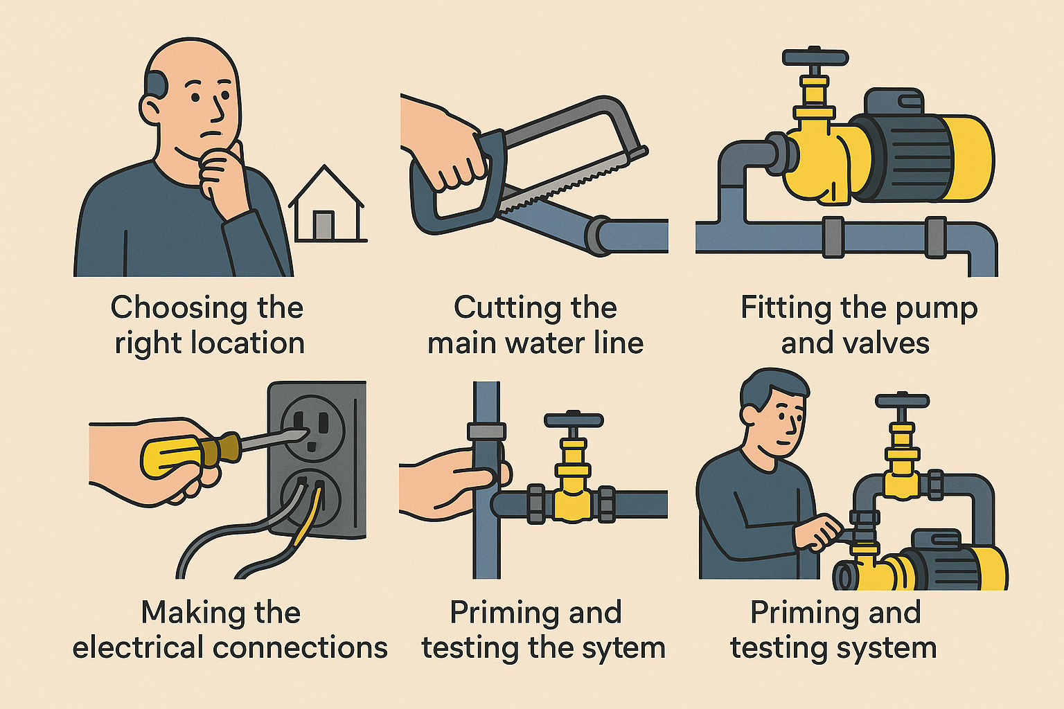 A professional plumber installing a VSD booster pump