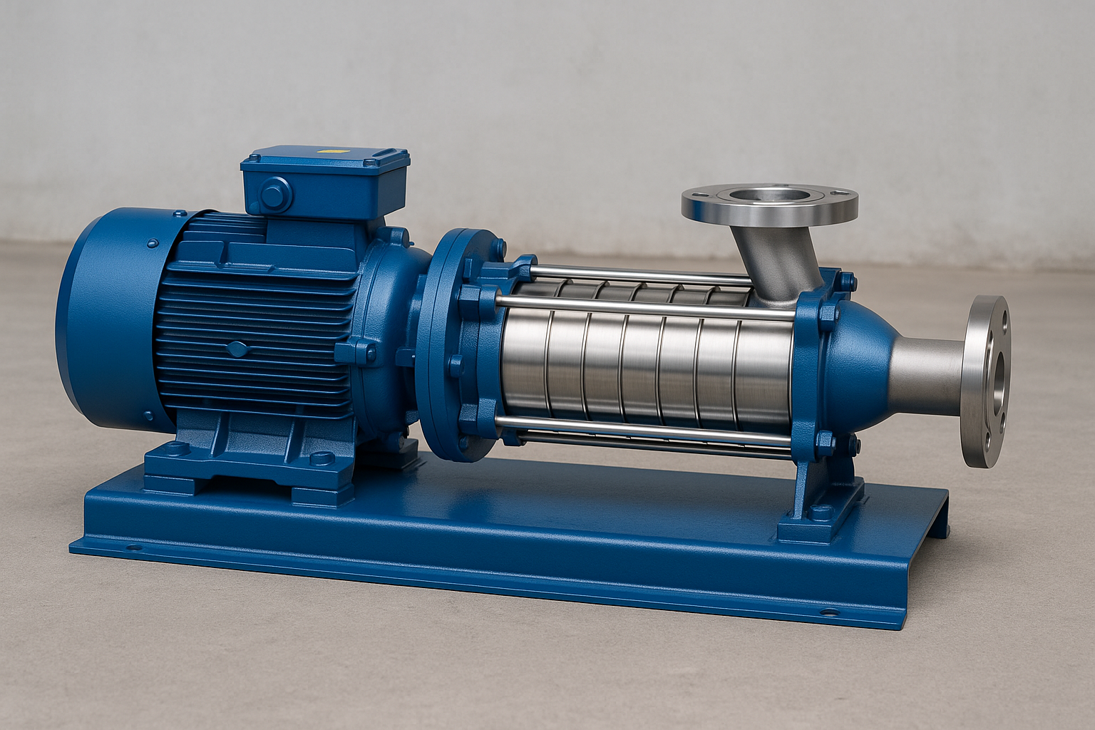 Diagram showing the internals of a RAFSUN horizontal multistage pump