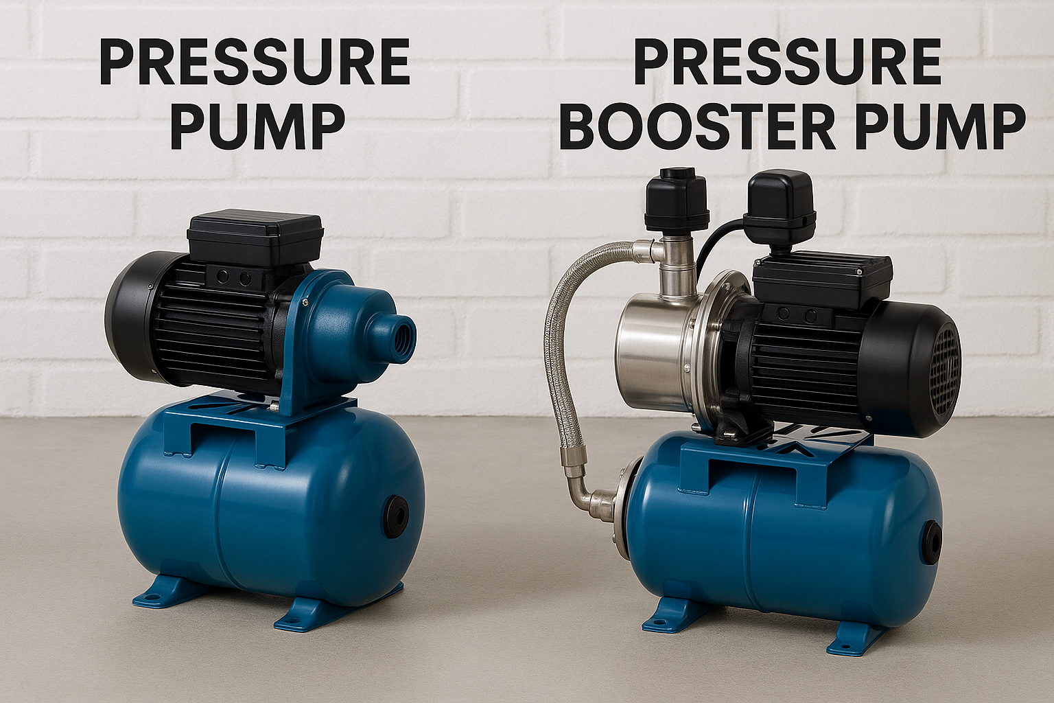 Side-by-side comparison: a general water pump and a specialized booster pump