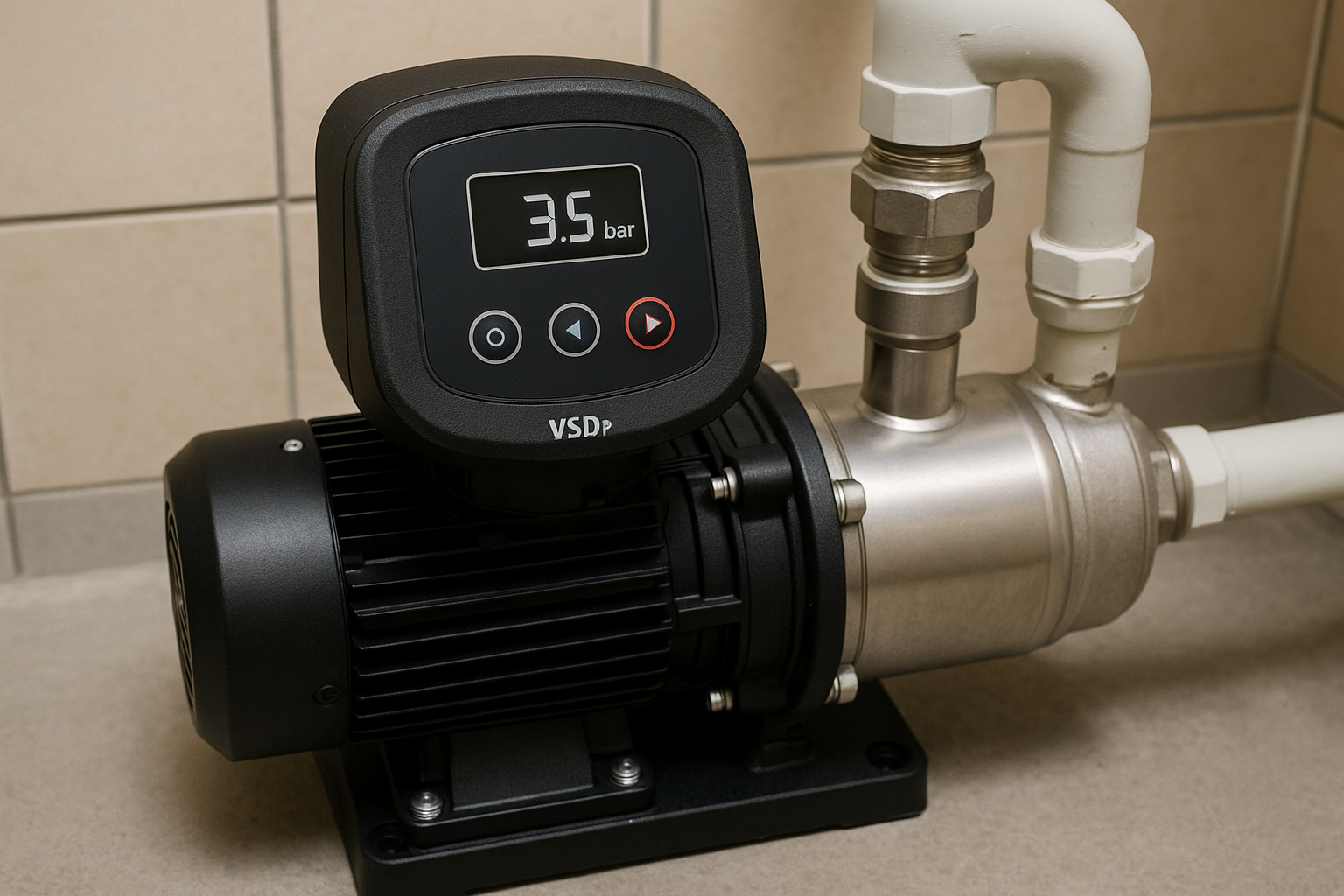 Setting the constant pressure on a RAFSUN VSD pump