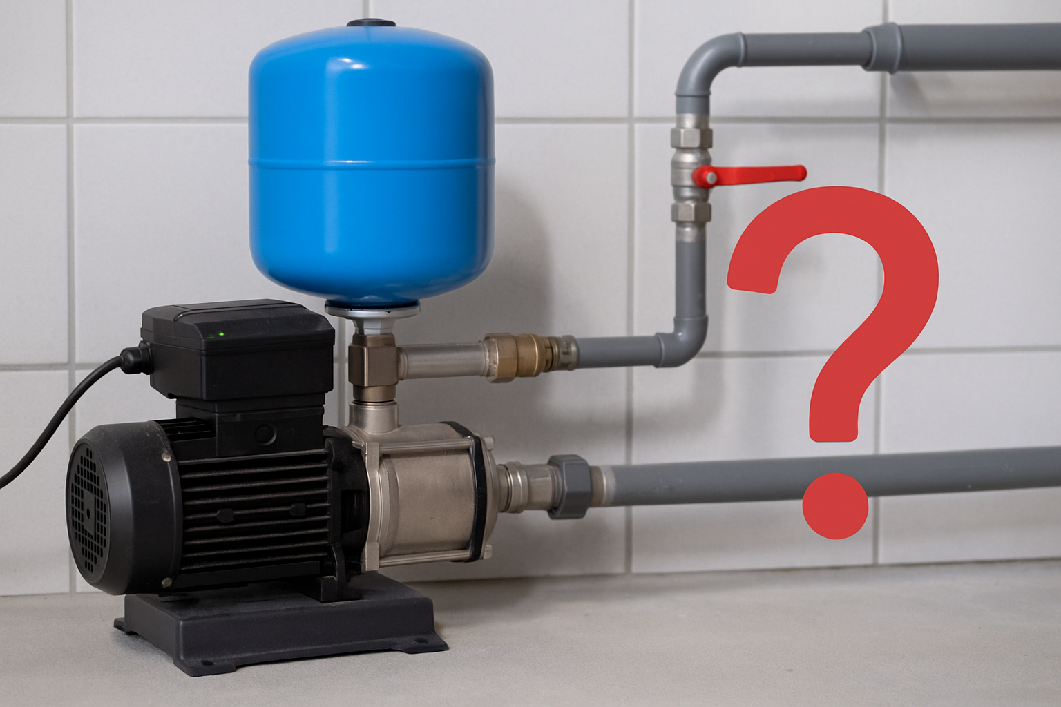 A person looking worriedly at their constantly running booster pump