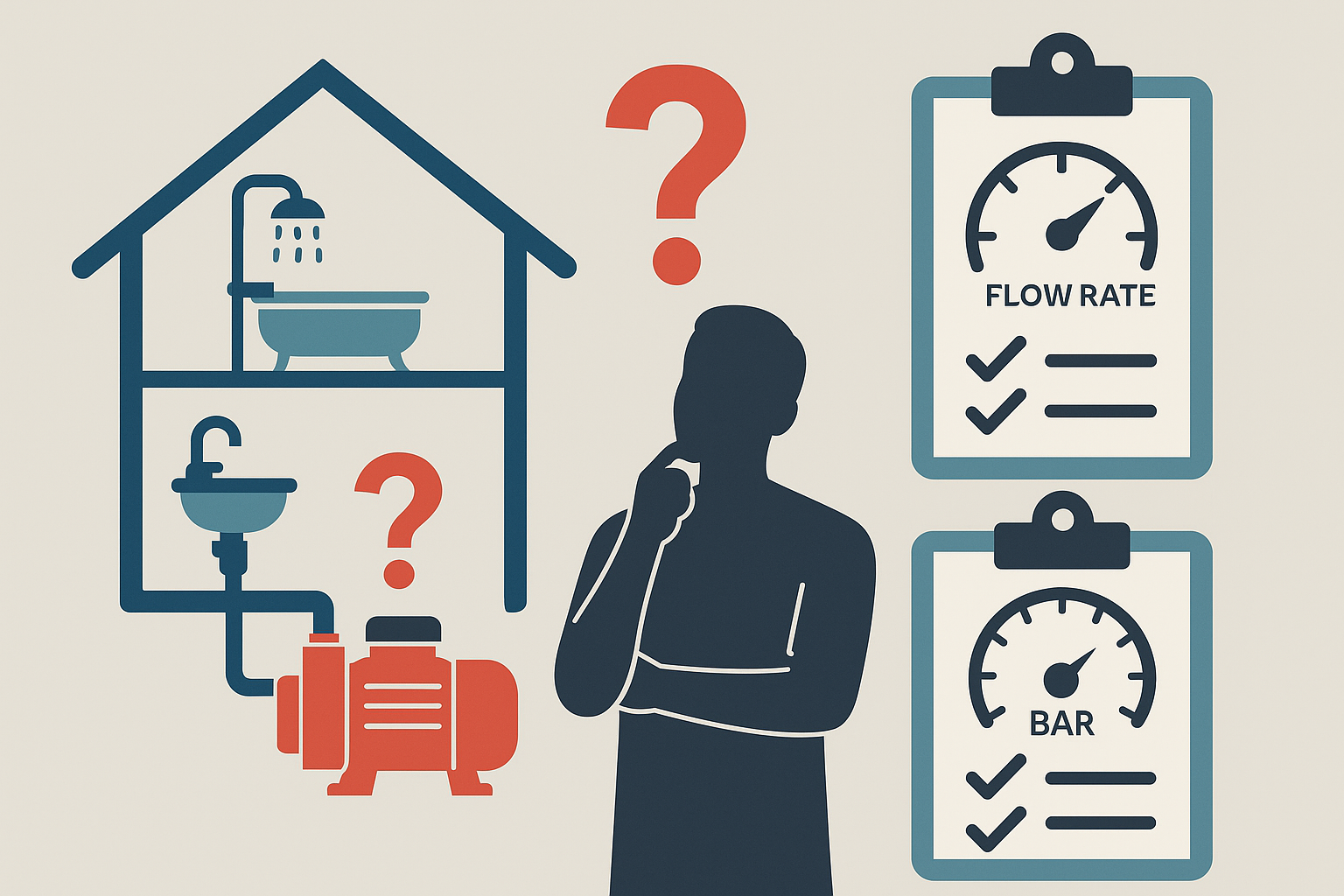 A plumber using a pressure gauge on an outdoor tap to measure water pressure.