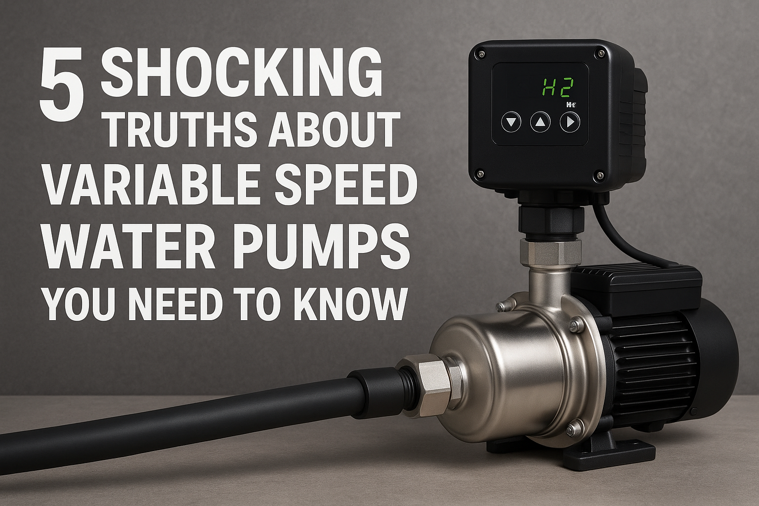 A modern variable speed water pump installed in a clean utility room.