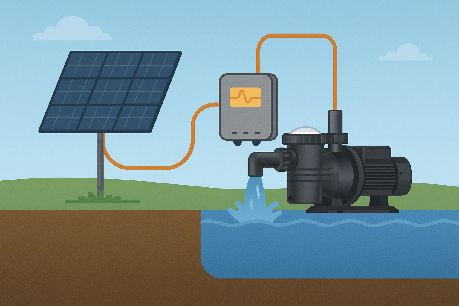 diagram showing the components of a solar pool pump