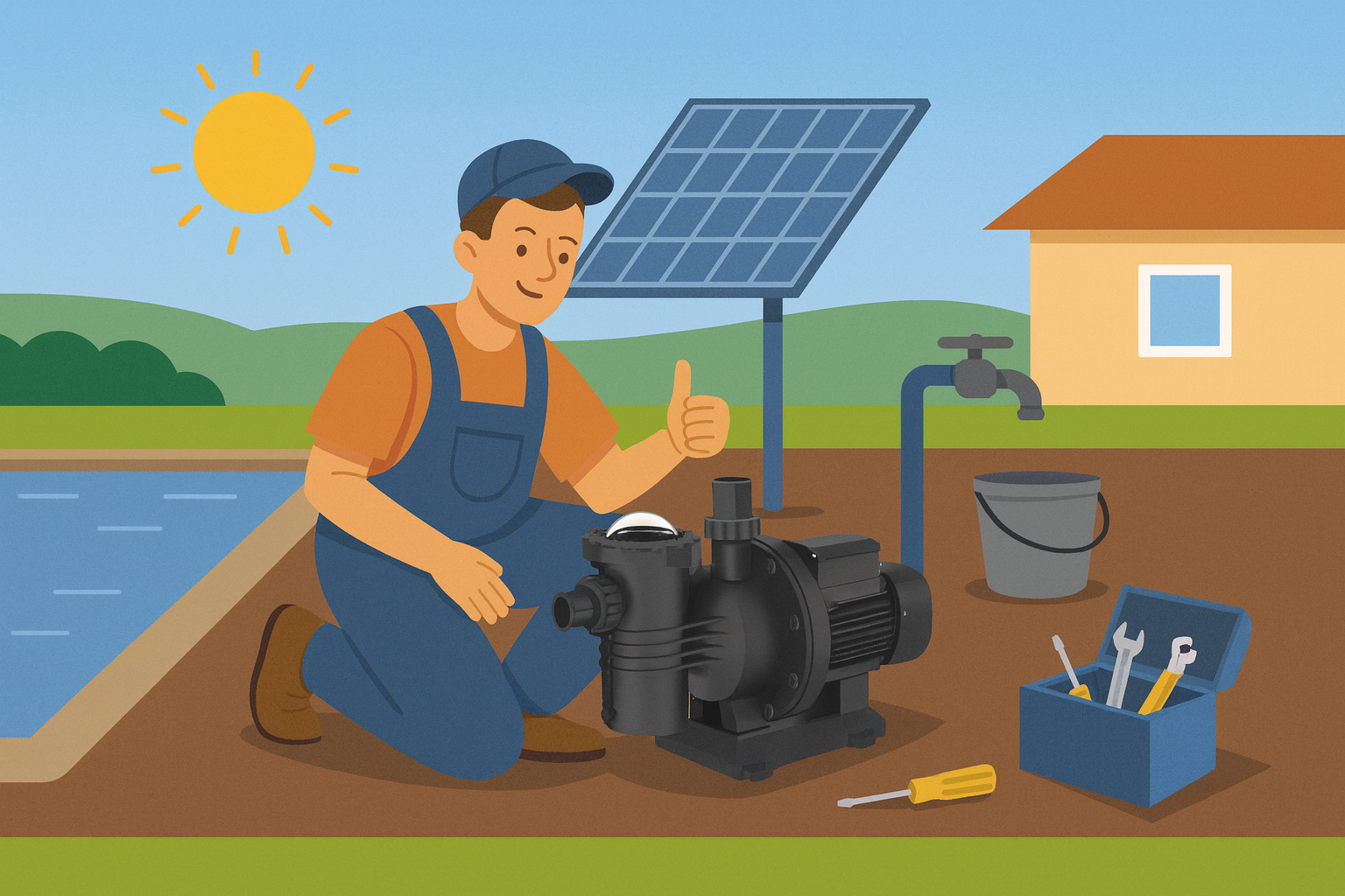 a person easily cleaning solar panels with a hose