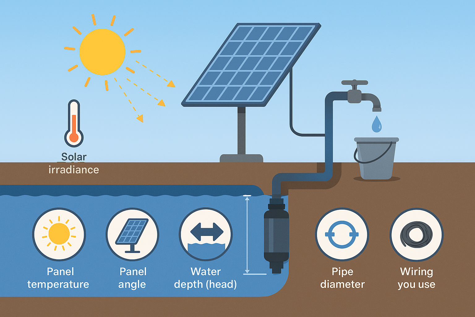 A chart showing the return on investment for a solar water pump over time