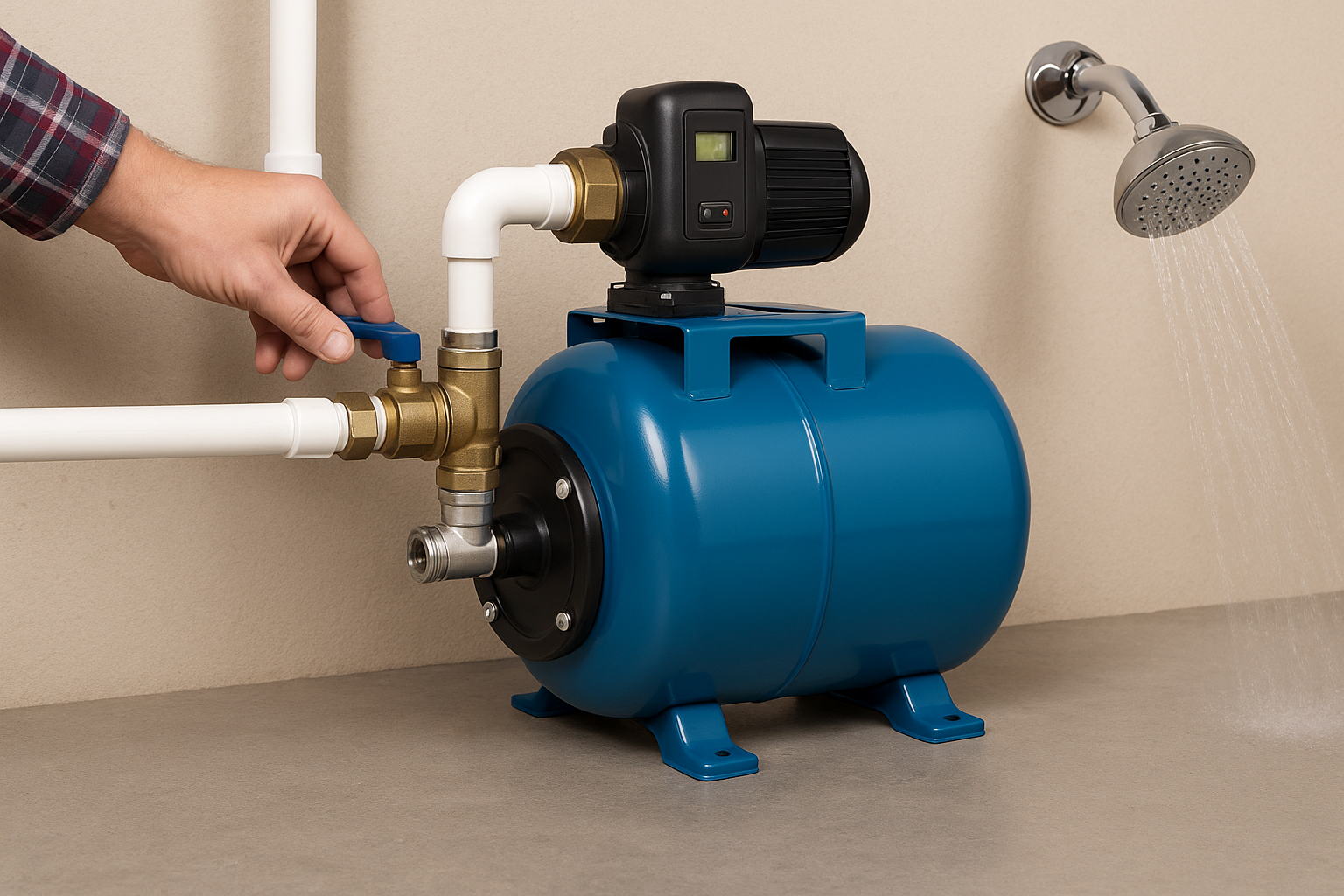 A modern VSD booster pump installed in a clean utility room