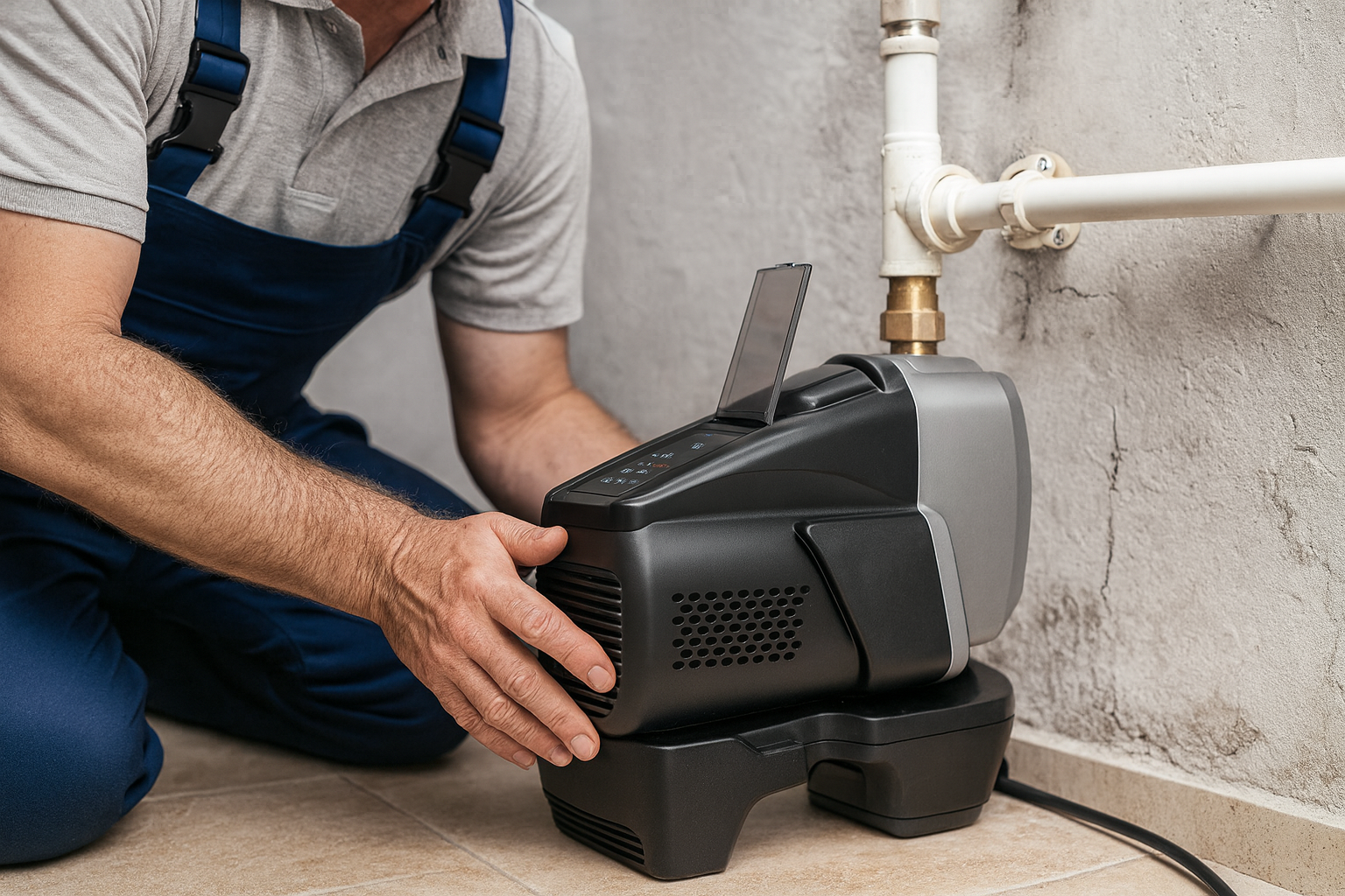 An image of the Grundfos SCALA2 pump in a residential setting