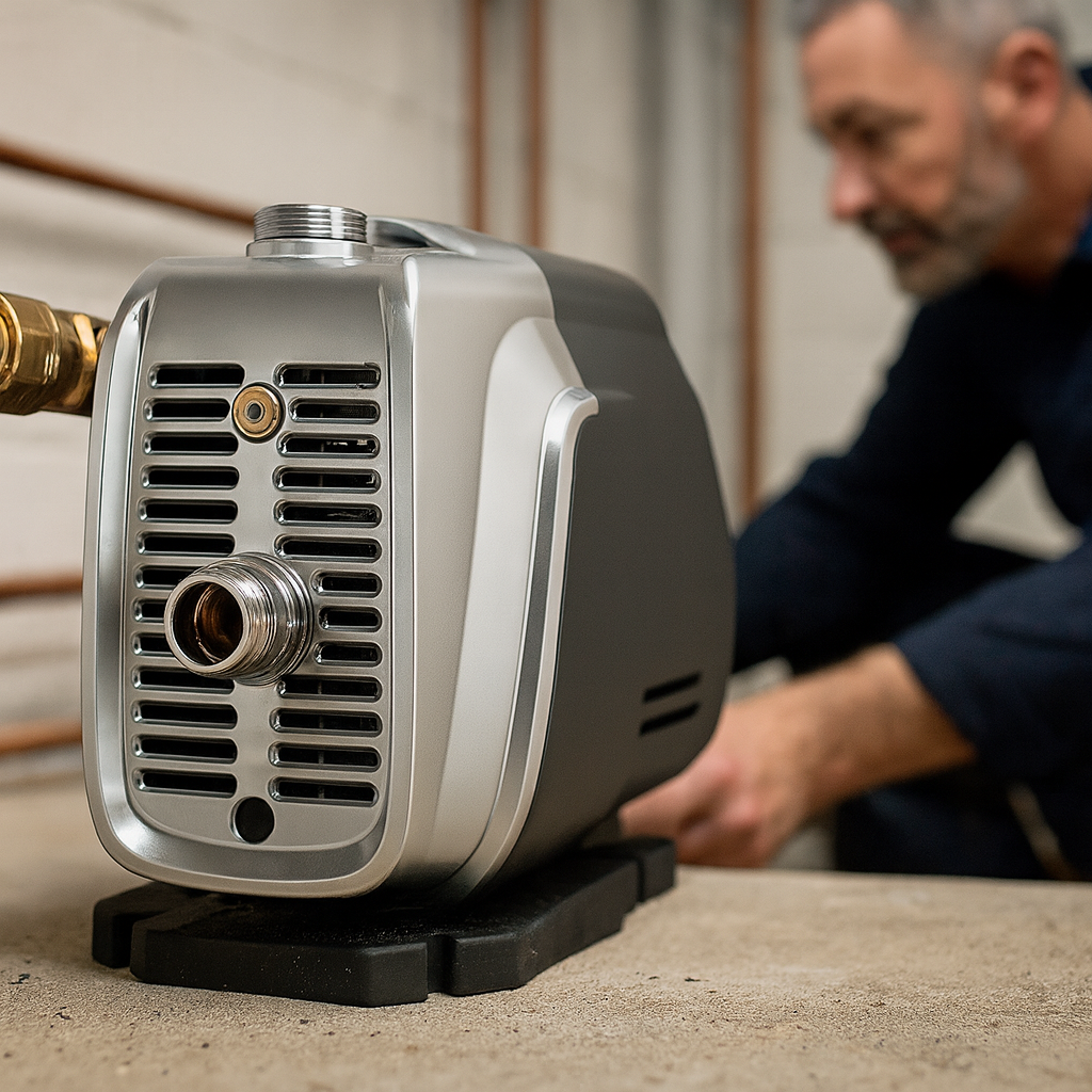An energy-saving icon next to a VSD booster pump
