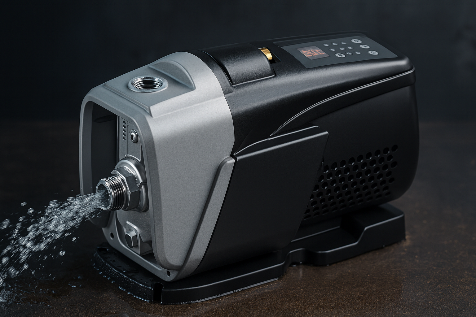 A modern Variable Frequency Drive Pump from RAFSUN installed in a clean utility room.