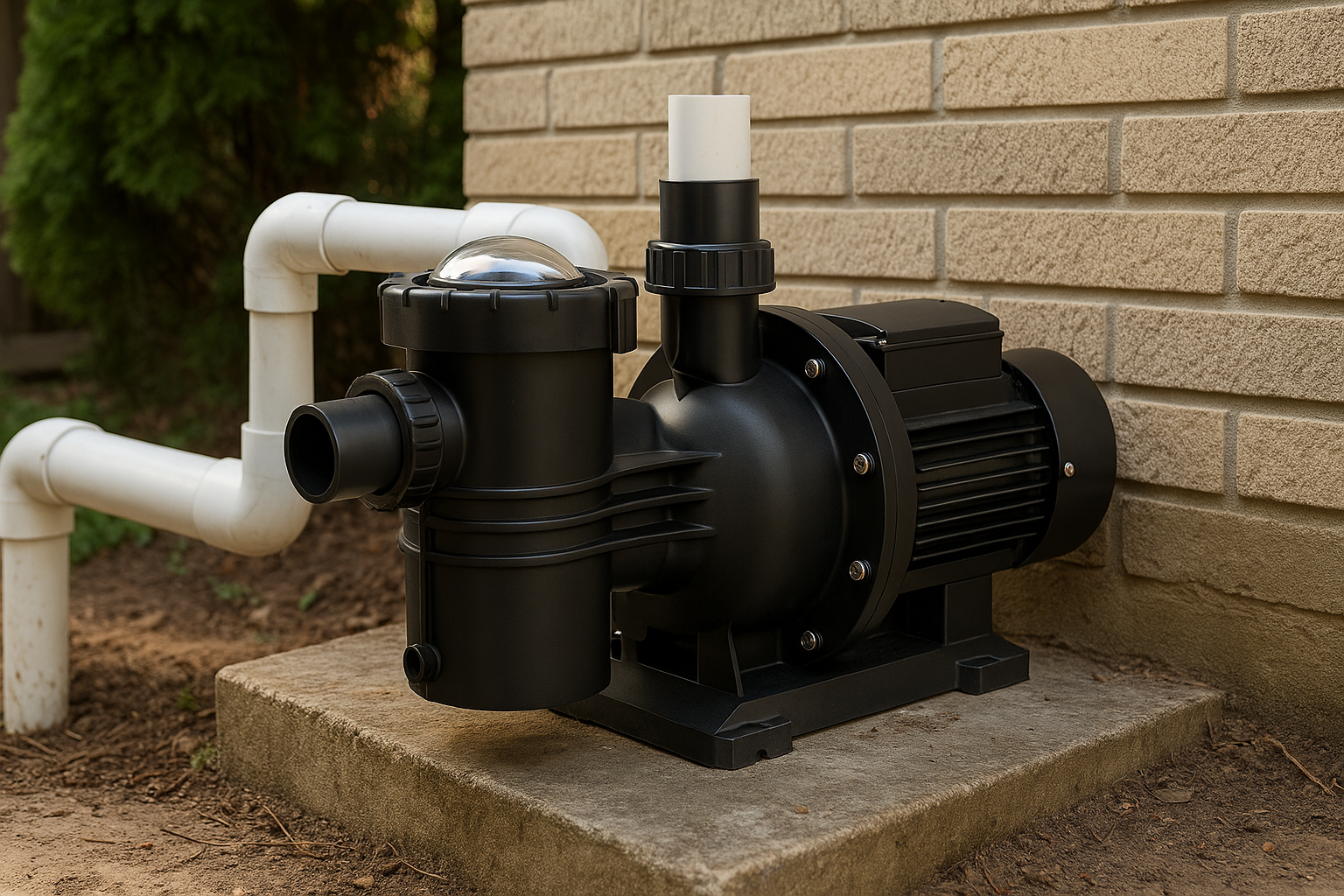 An exploded view of a solar pool pump system showing the pump, panels, controller, and wiring separately.