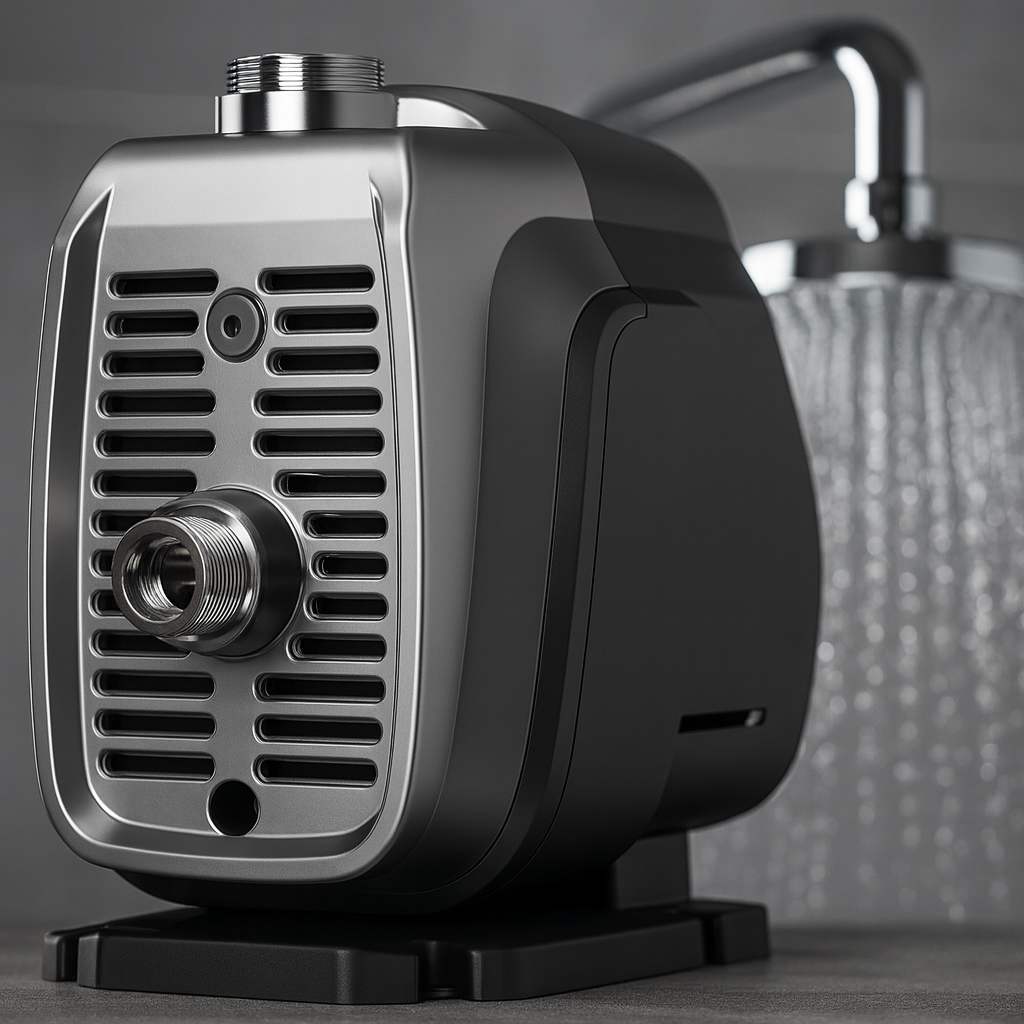 A sleek RAFSUN VSD booster pump installed in a clean utility room