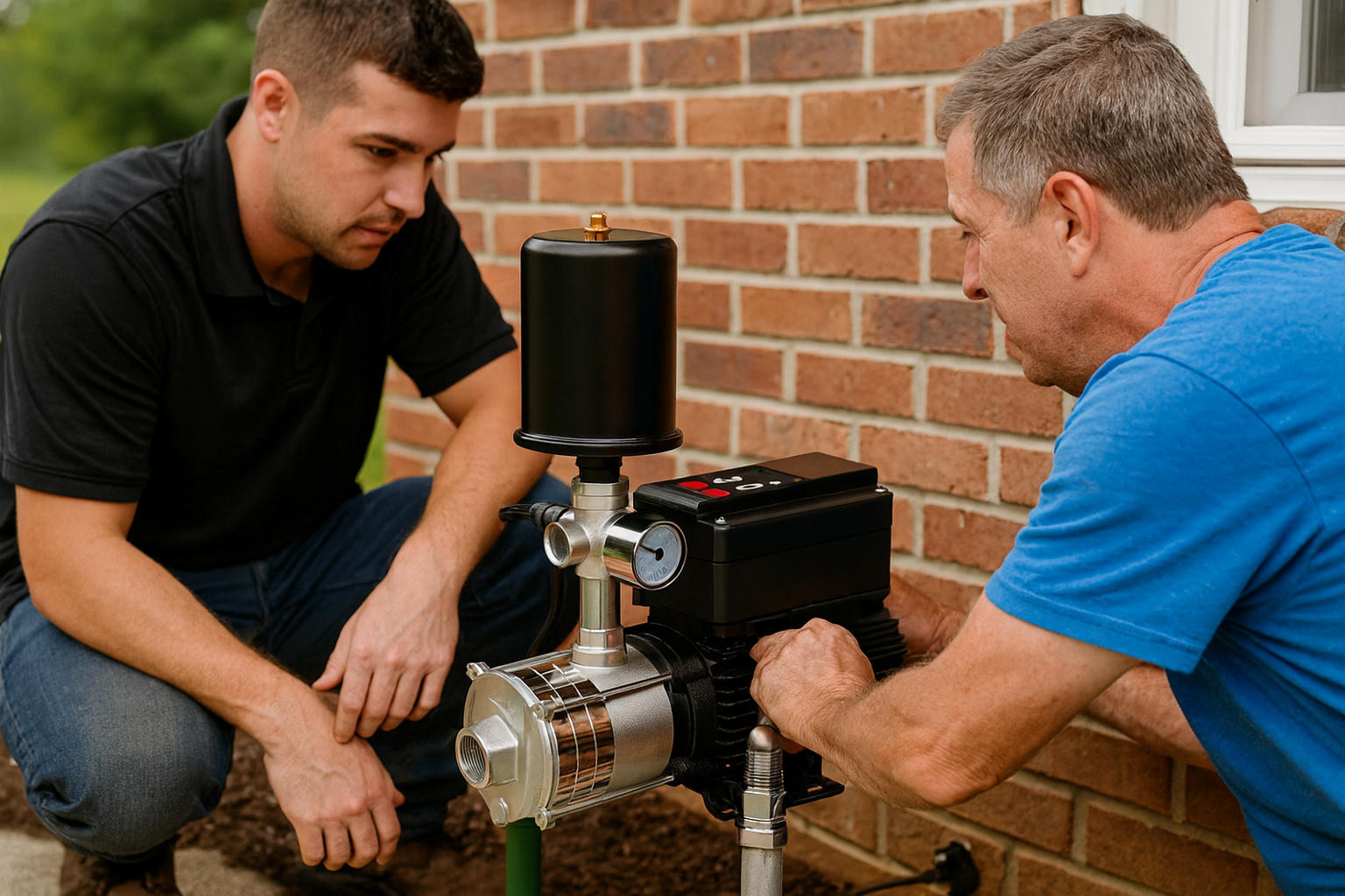 A small diaphragm tank next to a variable speed pump