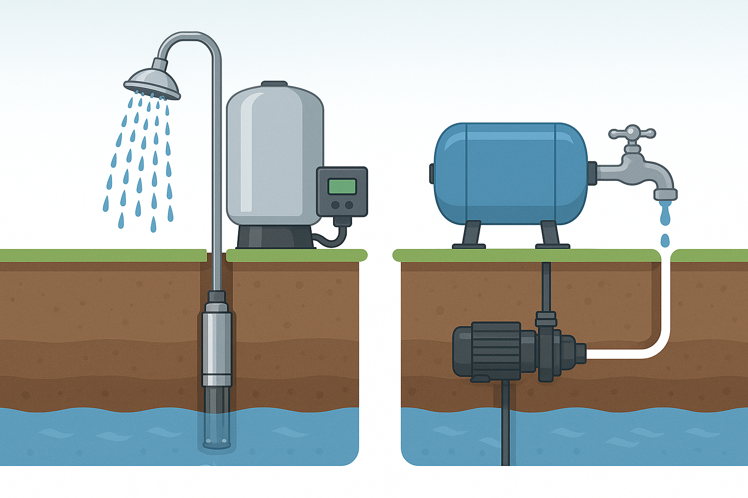 Technician servicing a well pump