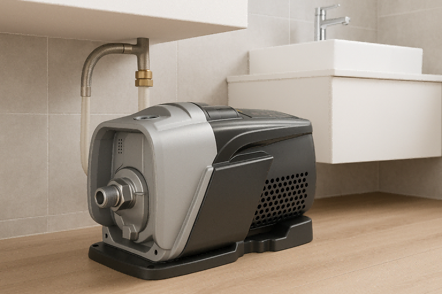 VSD Pump for energy savings A modern VSD pump installed in a clean utility room