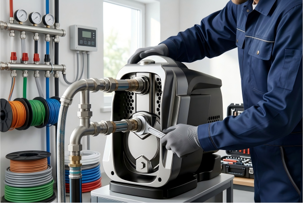 alt text: Diagram showing four different types of water pumps