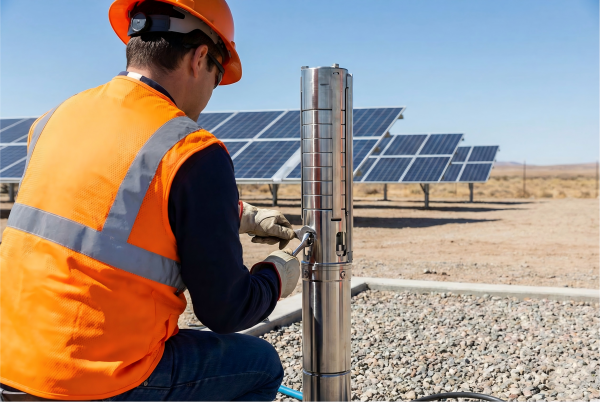 Chart showing the different lifespans of solar panels, pump, motor, and controller