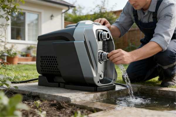 A collection of different types of industrial and residential water pumps