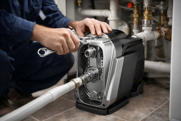 An electric water pump in an industrial setting