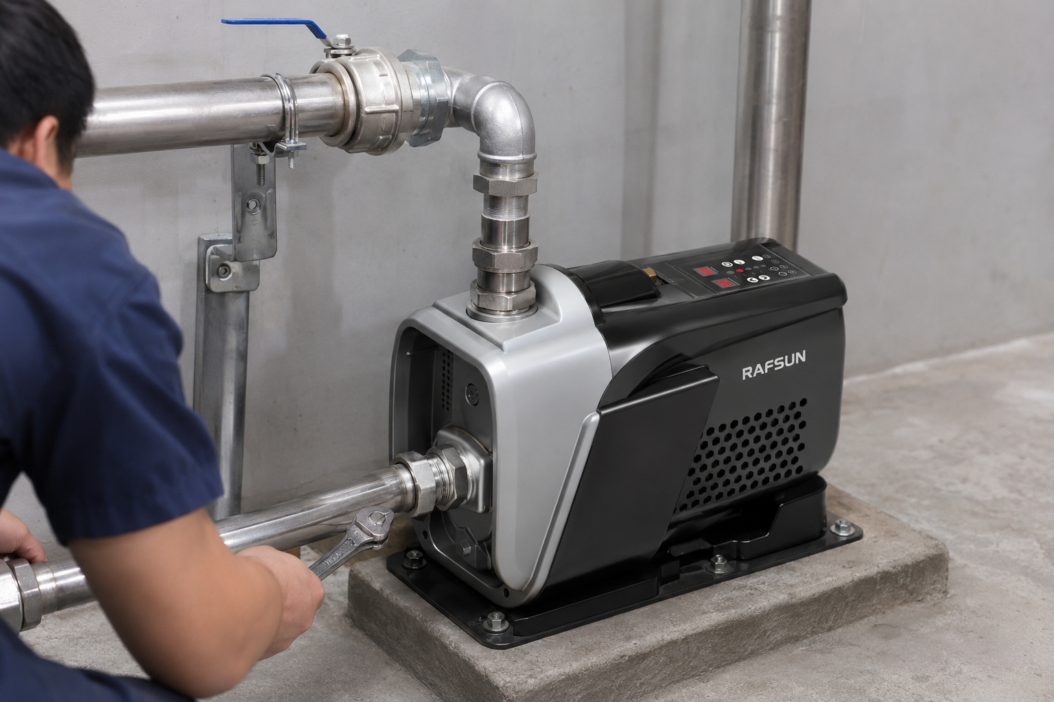 A complete pumping system with labeled components